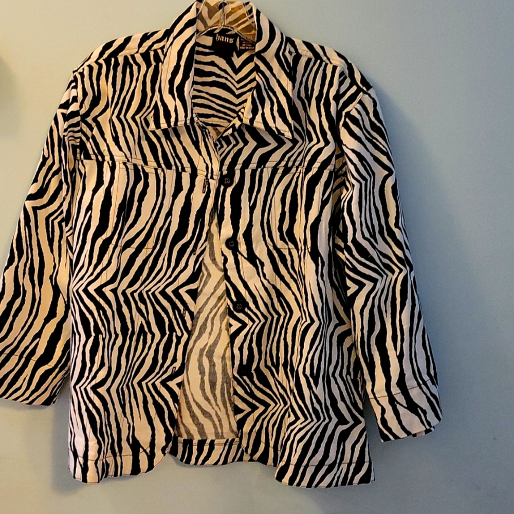 Zebra print cotton jacket xl